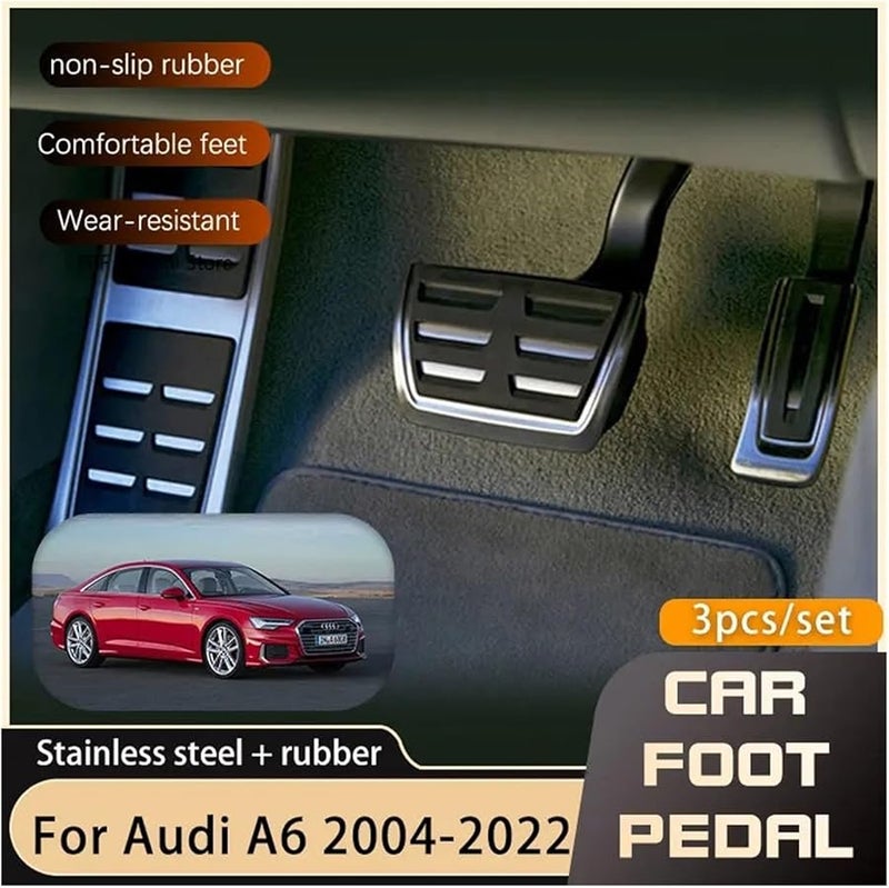 Stainless Steel Non Slip Car Foot Pedal Covers 4 Pcs For Audi A6 C6 C7 C8 2004 2022 - Image 2